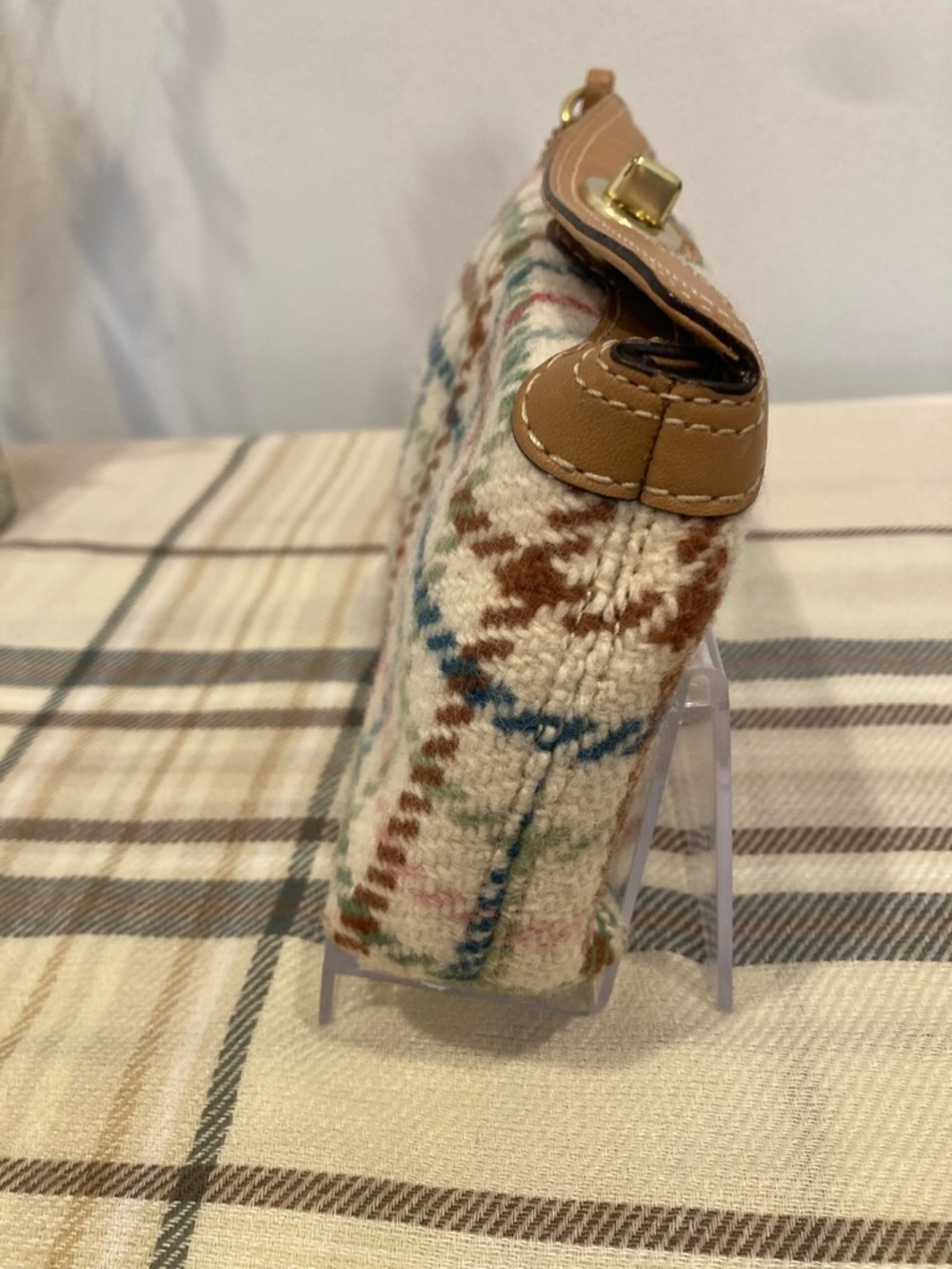 Coach Hampton Plaid Wool Tattersall Wristlet Clutch Wallet - Picture 2 of 11